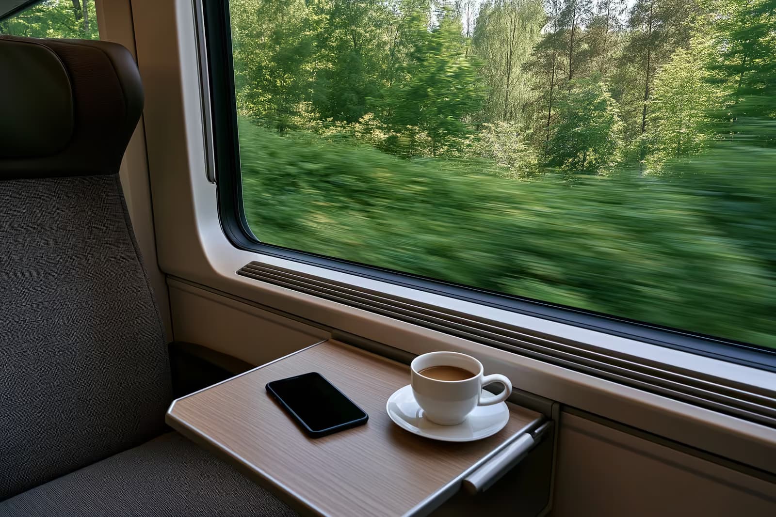 Egy nagysebességű Deutsche Bahn ICE vonat várakozik egy német állomás peronján reggel.