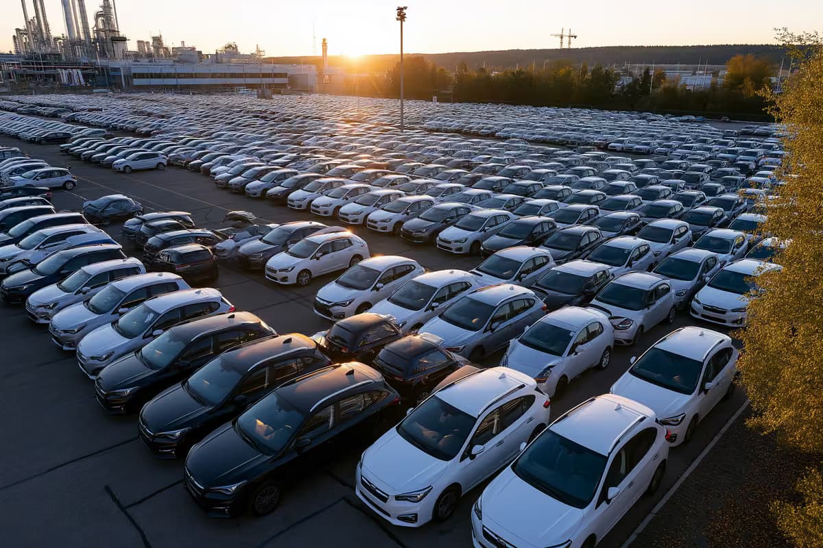 Autók egy Volkswagen gyártósorán egy német összeszerelő üzemben.